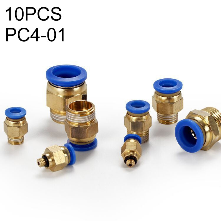 LAIZE 10 pz PC filettatura maschio diritto pneumatico raccordo rapido connettore, PC4-01 (10pcs), PC4-02 (10pcs), PC4-M5 (10pcs), PC6-01 (10pcs), PC6-02 (10pcs), PC6-03 (10pcs), PC6-04 (2pcs), PC6-M5 (10pcs), PC8-01 (10pcs), PC8-02 (10pcs), PC8-03 (10p...