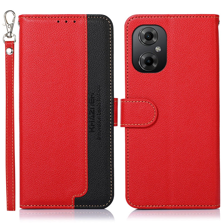 KHAZNEH Custodia per telefono RFID in pelle con texture Litchi, For Xiaomi Poco M4 5G, For Xiaomi Poco M5 5G / 4G