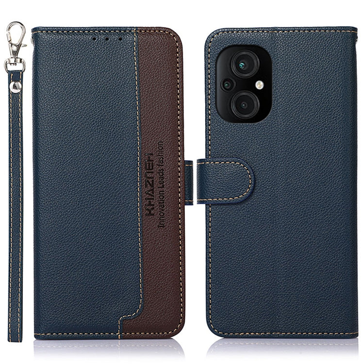 KHAZNEH Custodia per telefono RFID in pelle con texture Litchi, For Xiaomi Poco M4 5G, For Xiaomi Poco M5 5G / 4G