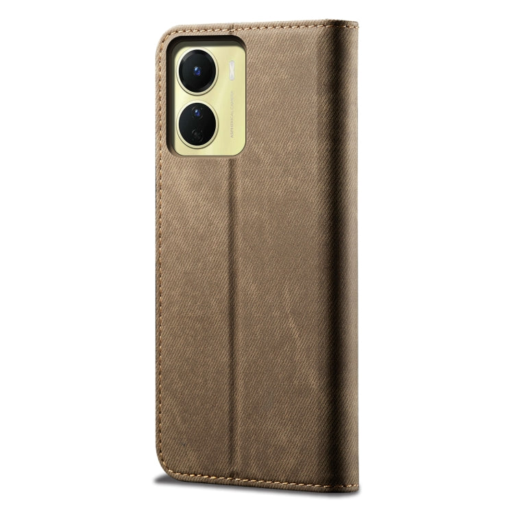 Custodia per telefono in pelle con texture denim, For vivo Y16 4G Global/Y02s 4G Global, For vivo Y35 4G Global/Y22/Y22s, For vivo Y77 5G Malaysian/Y77e Global