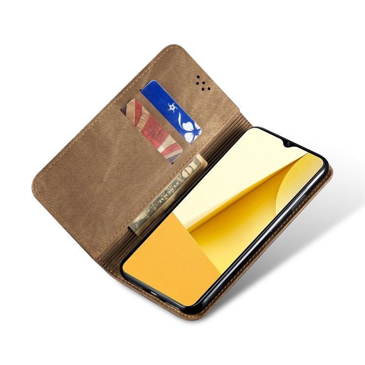 Custodia per telefono in pelle con texture denim, For vivo Y16 4G Global/Y02s 4G Global, For vivo Y35 4G Global/Y22/Y22s, For vivo Y77 5G Malaysian/Y77e Global