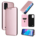 Custodia per telefono in pelle con trama in fibra di carbonio, For Oukitel C31, For vivo Y22s / Y35, For Cubot X50, For Samsung Galaxy A04 4G, For Sony Xperia 5 IV