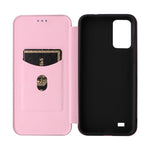 Custodia per telefono in pelle con trama in fibra di carbonio, For Oukitel C31, For vivo Y22s / Y35, For Cubot X50, For Samsung Galaxy A04 4G, For Sony Xperia 5 IV