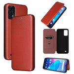 Custodia per telefono in pelle con trama in fibra di carbonio, For Oukitel C31, For vivo Y22s / Y35, For Cubot X50, For Samsung Galaxy A04 4G, For Sony Xperia 5 IV