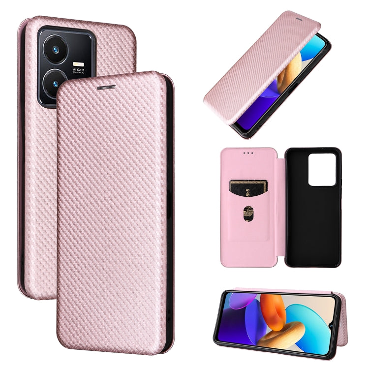 Custodia per telefono in pelle con trama in fibra di carbonio, For Oukitel C31, For vivo Y22s / Y35, For Cubot X50, For Samsung Galaxy A04 4G, For Sony Xperia 5 IV