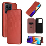 Custodia per telefono in pelle con trama in fibra di carbonio, For Oukitel C31, For vivo Y22s / Y35, For Cubot X50, For Samsung Galaxy A04 4G, For Sony Xperia 5 IV