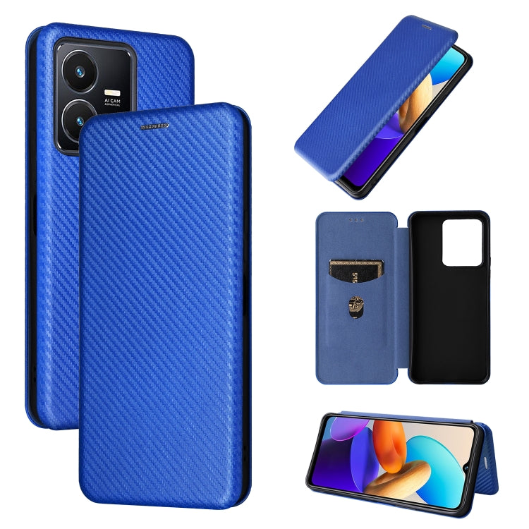 Custodia per telefono in pelle con trama in fibra di carbonio, For Oukitel C31, For vivo Y22s / Y35, For Cubot X50, For Samsung Galaxy A04 4G, For Sony Xperia 5 IV