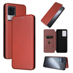 Custodia per telefono in pelle con trama in fibra di carbonio, For Oukitel C31, For vivo Y22s / Y35, For Cubot X50, For Samsung Galaxy A04 4G, For Sony Xperia 5 IV