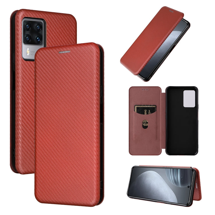 Custodia per telefono in pelle con trama in fibra di carbonio, For Oukitel C31, For vivo Y22s / Y35, For Cubot X50, For Samsung Galaxy A04 4G, For Sony Xperia 5 IV