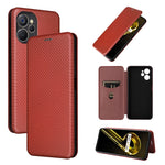 Custodia per telefono in pelle con trama in fibra di carbonio, For Realme 9i, For Xiaomi Poco C40, For Xiaomi Poco M5 4G, For ZTE Axon 40 Pro
