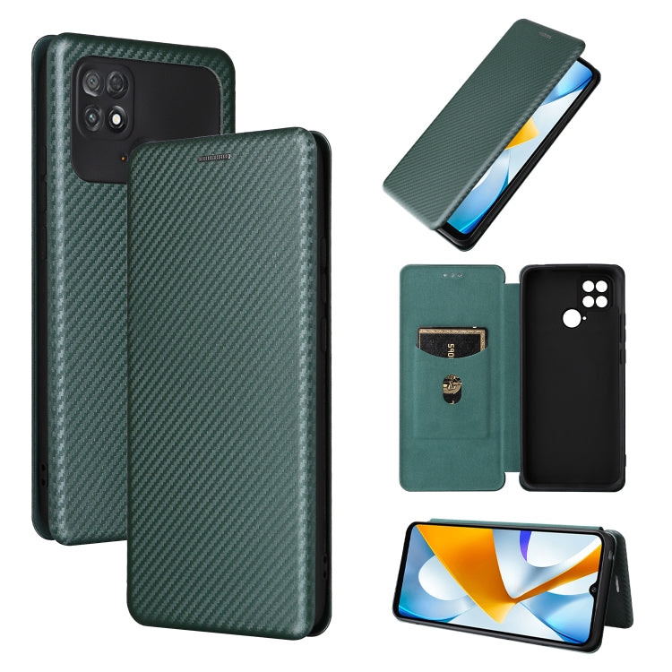 Custodia per telefono in pelle con trama in fibra di carbonio, For Realme 9i, For Xiaomi Poco C40, For Xiaomi Poco M5 4G, For ZTE Axon 40 Pro