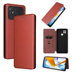 Custodia per telefono in pelle con trama in fibra di carbonio, For Realme 9i, For Xiaomi Poco C40, For Xiaomi Poco M5 4G, For ZTE Axon 40 Pro