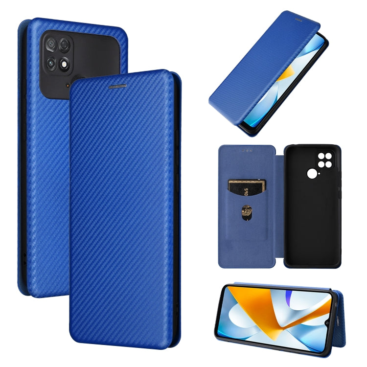 Custodia per telefono in pelle con trama in fibra di carbonio, For Realme 9i, For Xiaomi Poco C40, For Xiaomi Poco M5 4G, For ZTE Axon 40 Pro