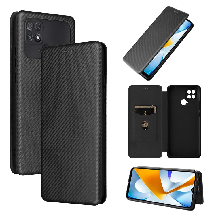Custodia per telefono in pelle con trama in fibra di carbonio, For Realme 9i, For Xiaomi Poco C40, For Xiaomi Poco M5 4G, For ZTE Axon 40 Pro