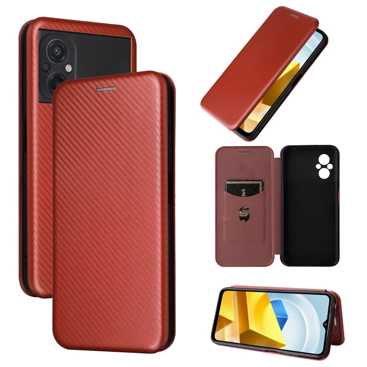 Custodia per telefono in pelle con trama in fibra di carbonio, For Realme 9i, For Xiaomi Poco C40, For Xiaomi Poco M5 4G, For ZTE Axon 40 Pro