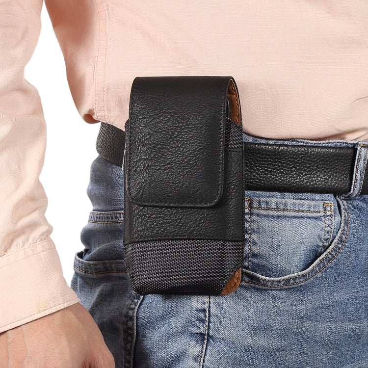Marsupio in tessuto Oxford con trama in pelle bovina per cellulare, For 5.2 inch, For 6.1 inch, For 6.5 inch, For 6.7-6.9 inch, For 7.0 inch