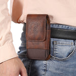 Marsupio in tessuto Oxford con trama in pelle bovina per cellulare, For 5.2 inch, For 6.1 inch, For 6.5 inch, For 6.7-6.9 inch, For 7.0 inch