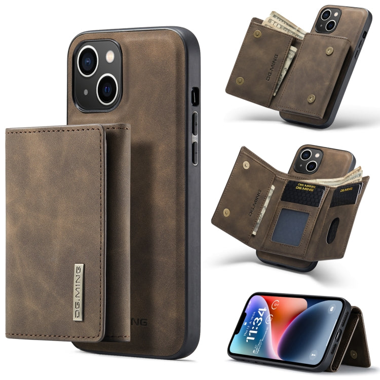 DG.MING M1 Series 3-Fold Multi Card Wallet custodia in pelle, For iPhone 14, For iPhone 14 Plus, For iPhone 14 Pro, For iPhone 14 Pro Max