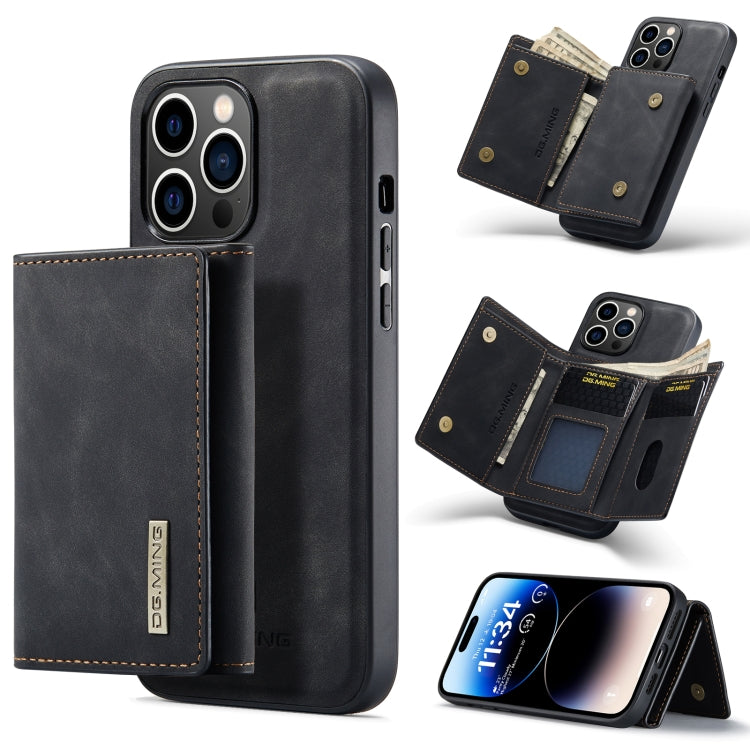 DG.MING M1 Series 3-Fold Multi Card Wallet custodia in pelle, For iPhone 14, For iPhone 14 Plus, For iPhone 14 Pro, For iPhone 14 Pro Max