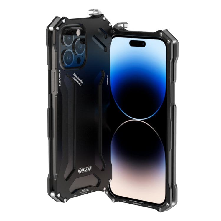 Custodia per telefono in metallo con armatura antiurto R-JUST RJ17, For iPhone 14, For iPhone 14 Plus, For iPhone 14 Pro, For iPhone 14 Pro Max