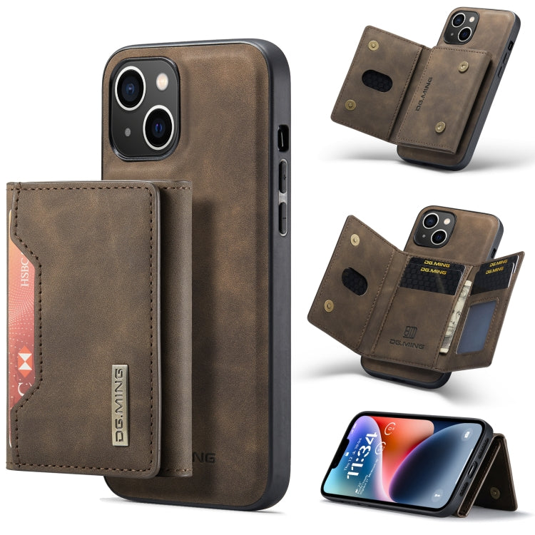 DG.MING M2 Series 3-Fold Card Bag Custodia in pelle magnetica, For iPhone 14, For iPhone 14 Plus, For iPhone 14 Pro, For iPhone 14 Pro Max