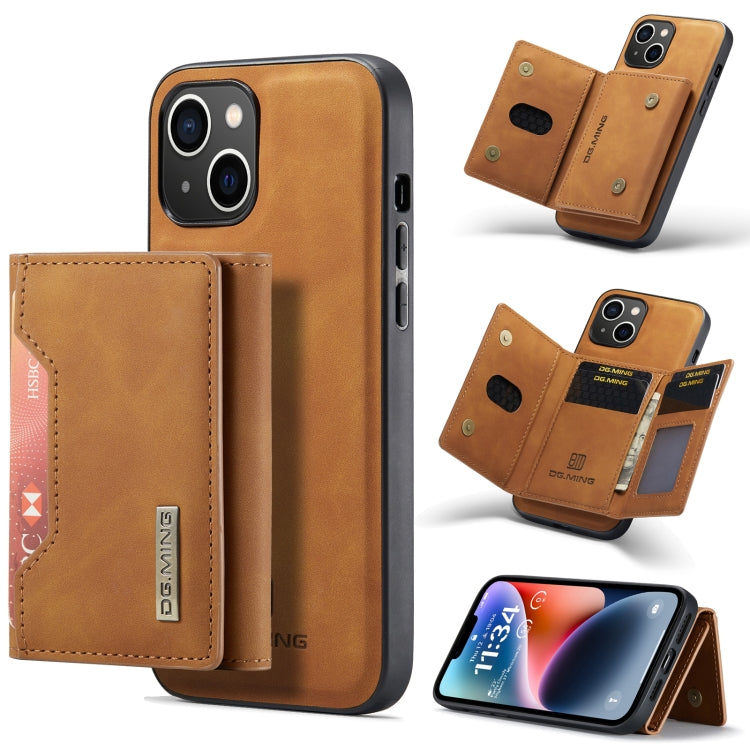 DG.MING M2 Series 3-Fold Card Bag Custodia in pelle magnetica, For iPhone 14, For iPhone 14 Plus, For iPhone 14 Pro, For iPhone 14 Pro Max