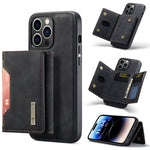 DG.MING M2 Series 3-Fold Card Bag Custodia in pelle magnetica, For iPhone 14, For iPhone 14 Plus, For iPhone 14 Pro, For iPhone 14 Pro Max