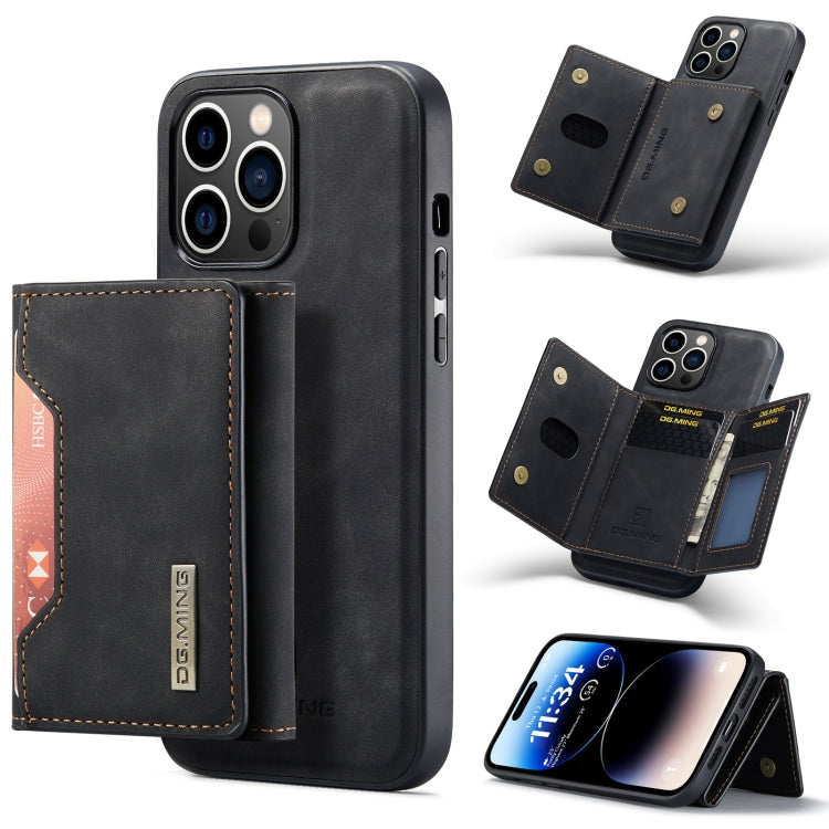 DG.MING M2 Series 3-Fold Card Bag Custodia in pelle magnetica, For iPhone 14, For iPhone 14 Plus, For iPhone 14 Pro, For iPhone 14 Pro Max