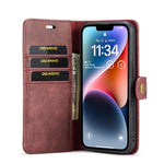 Custodia in pelle magnetica staccabile DG.MING Crazy Horse Texture, For iPhone 14, For iPhone 14 Plus, For iPhone 14 Pro, For iPhone 14 Pro Max