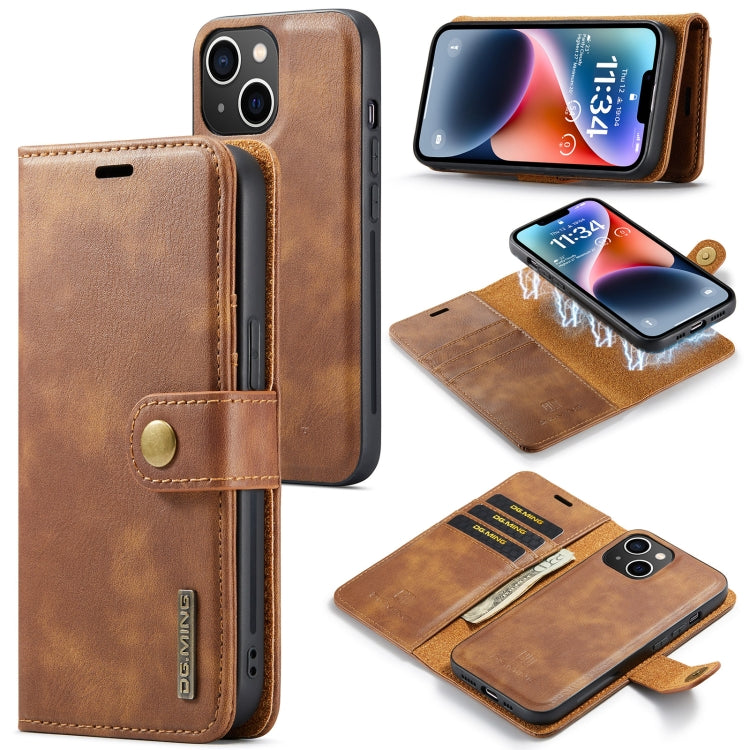 Custodia in pelle magnetica staccabile DG.MING Crazy Horse Texture, For iPhone 14, For iPhone 14 Plus, For iPhone 14 Pro, For iPhone 14 Pro Max