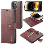 Custodia in pelle magnetica staccabile DG.MING Crazy Horse Texture, For iPhone 14, For iPhone 14 Plus, For iPhone 14 Pro, For iPhone 14 Pro Max
