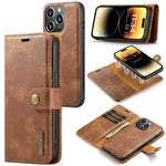 Custodia in pelle magnetica staccabile DG.MING Crazy Horse Texture, For iPhone 14, For iPhone 14 Plus, For iPhone 14 Pro, For iPhone 14 Pro Max