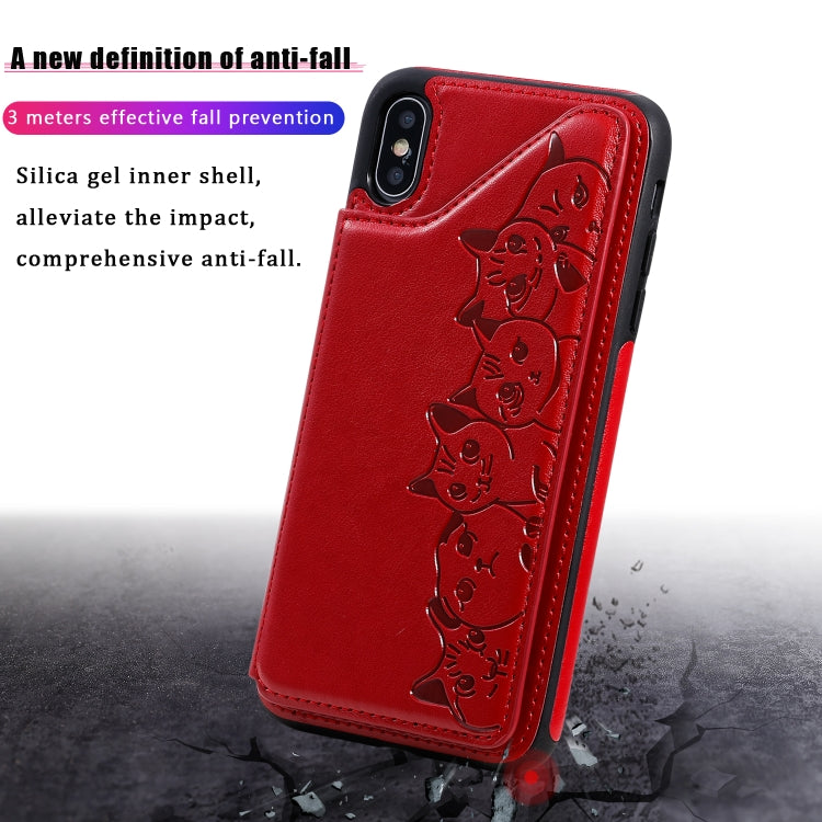 Custodia protettiva con motivo gatti per iPhone XS Max e Galaxy A