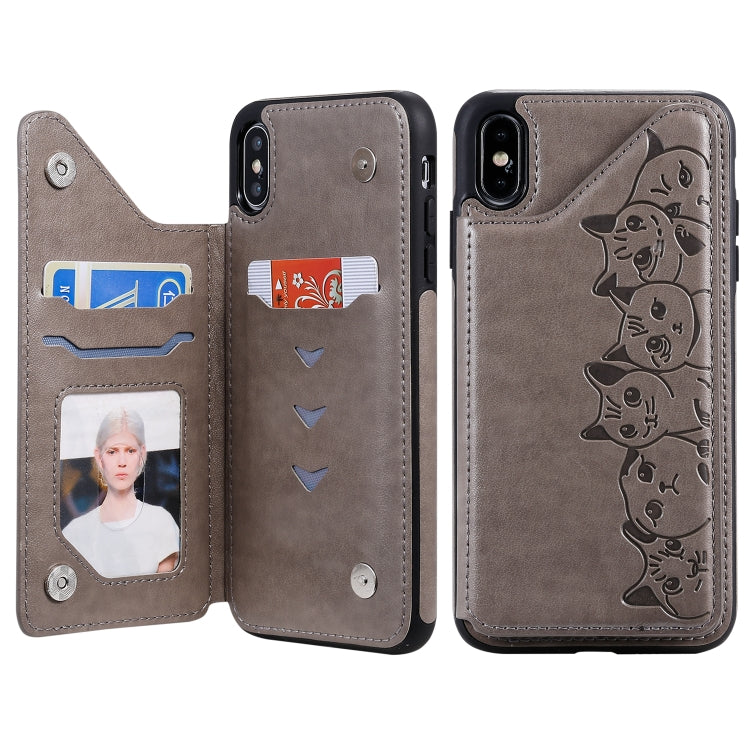 Custodia protettiva con motivo gatti per iPhone XS Max e Galaxy A