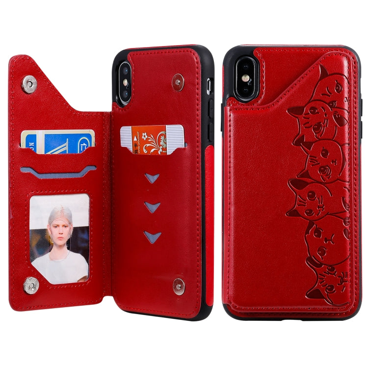 Custodia protettiva con motivo gatti per iPhone XS Max e Galaxy A