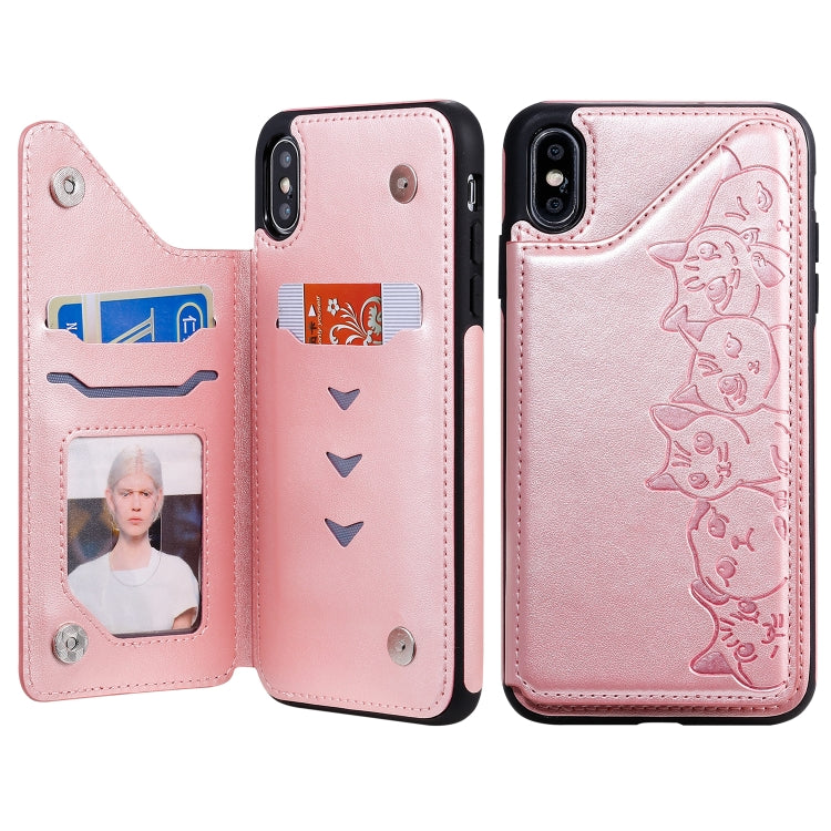 Custodia protettiva con motivo gatti per iPhone XS Max e Galaxy A