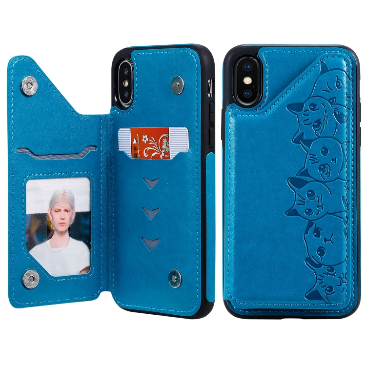 Custodia protettiva con motivo gatti per iPhone XS Max e Galaxy A