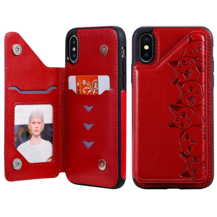 Custodia protettiva con motivo gatti per iPhone XS Max e Galaxy A