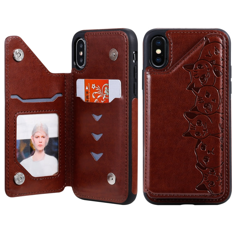 Custodia protettiva con motivo gatti per iPhone XS Max e Galaxy A