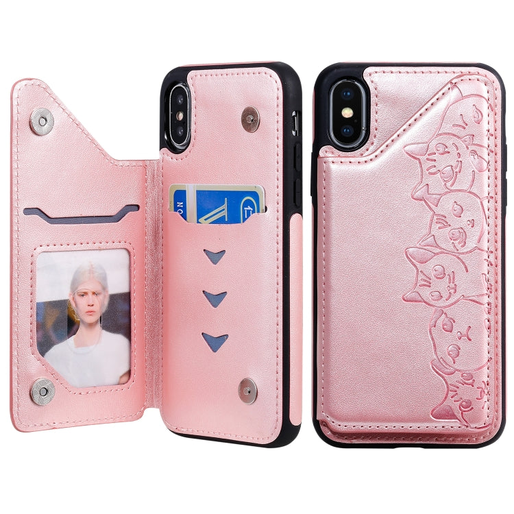 Custodia protettiva con motivo gatti per iPhone XS Max e Galaxy A