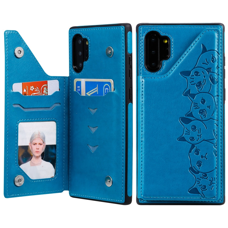Custodia portafoglio con motivo sei gatti per Galaxy S10