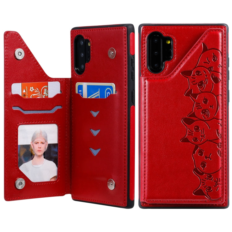 Custodia portafoglio con motivo sei gatti per Galaxy S10