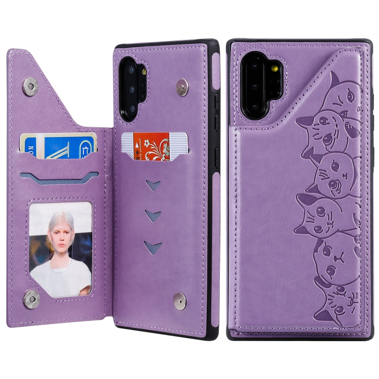 Custodia portafoglio con motivo sei gatti per Galaxy S10