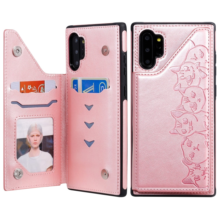 Custodia portafoglio con motivo sei gatti per Galaxy S10