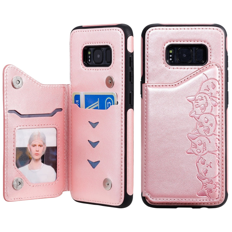 Custodia portafoglio Samsung con motivo gatti e slot carte