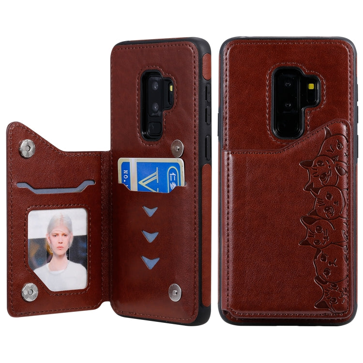 Custodia portafoglio motivo gatti per Galaxy S8, S8+, S9+