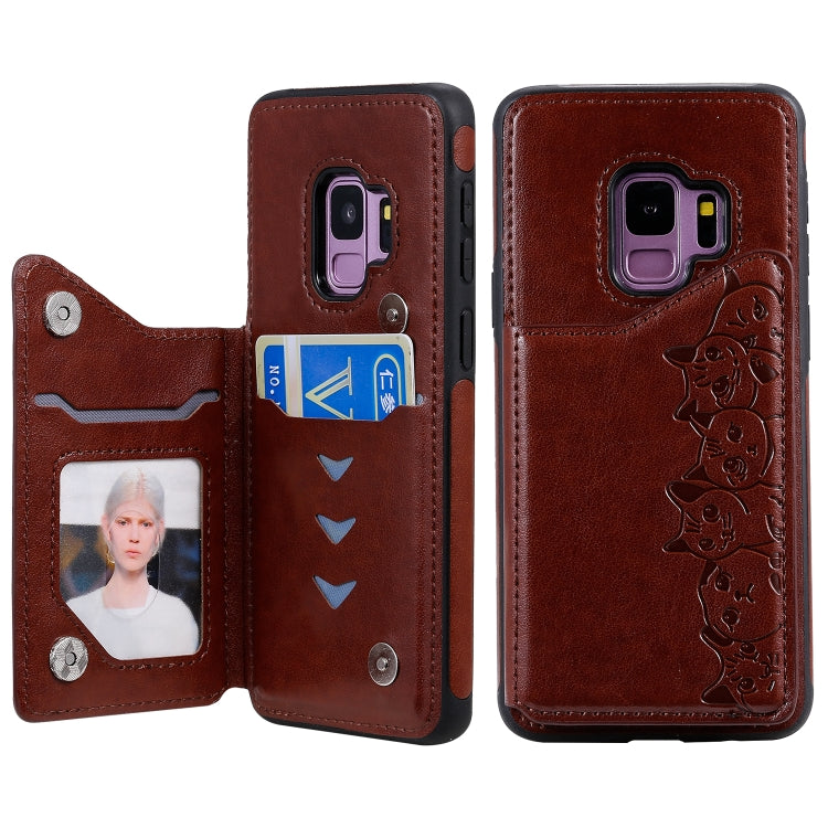 Custodia portafoglio motivo gatti per Galaxy S8, S8+, S9+