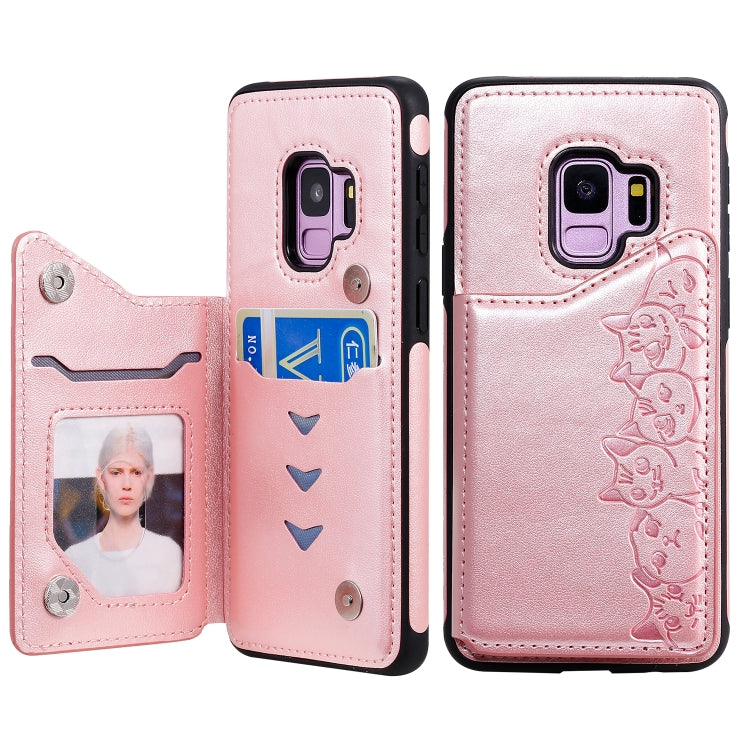 Custodia portafoglio motivo gatti per Galaxy S8, S8+, S9+