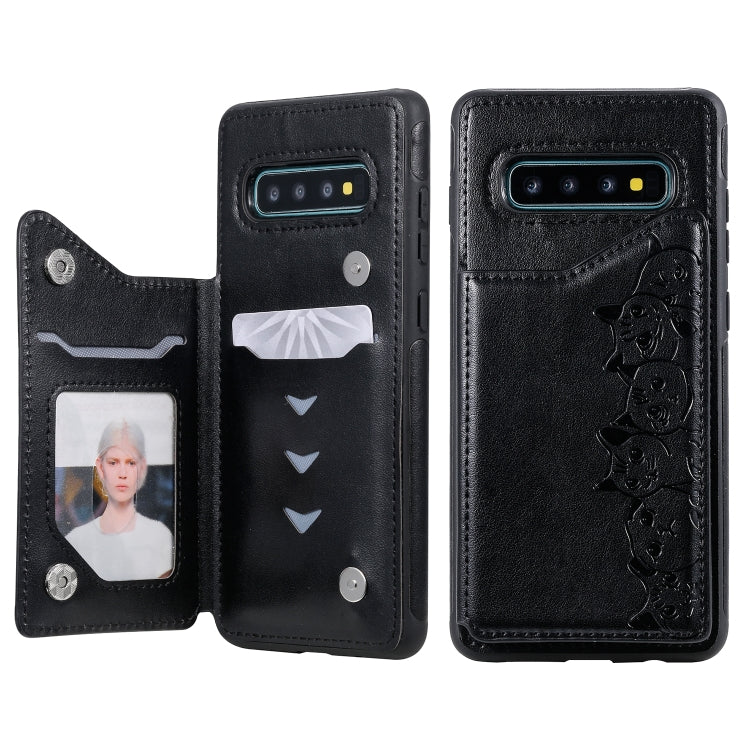 Custodia portafoglio motivo gatti per Galaxy S9 e S10