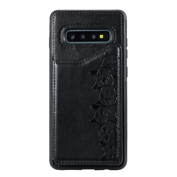 Custodia portafoglio motivo gatti per Galaxy S9 e S10